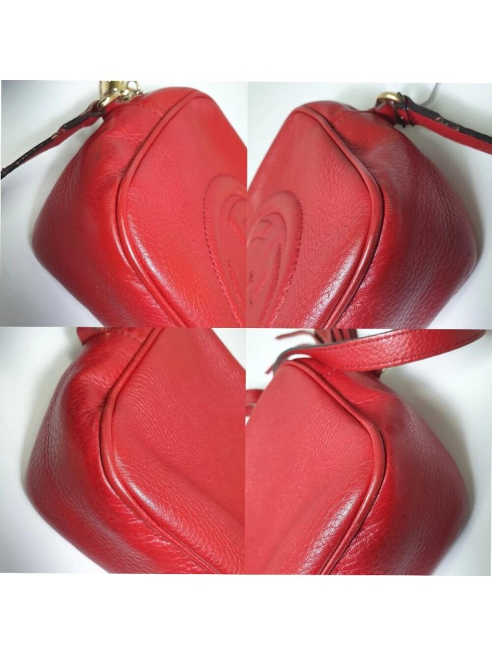 Authentic Gucci Soho Disco Small Leather Crossbody Red | GG Logo Camera Bag - Picture 6 of 12